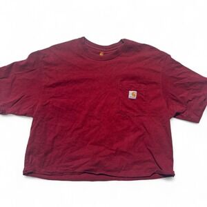 Burgundy Red Carhartt pocket tee - L